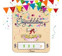 Monedero de graduación, billetera Felicitaciones Grad | Tarjeta de madera de posesión de dinero de graduación 2024 - Decoración de grado de escuela secundaria para amigos, estudiantes, c, b, Se
