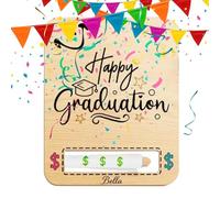 Monedero de Graduación, Cartera Felicitaciones Grad - Tarjeta de Madera de Tenencia de Dinero de Graduación 2024,Decoración de Estudiante GraduadoPara la Escuela Primaria, El, , Se