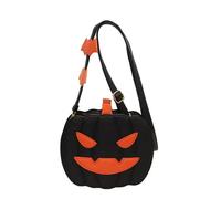 Monedero de Halloween para Mujer, Monedero de Calabaza | de Calabaza del novedoso de Gran Capacidad,Novedad Devil Bat Wing Design PU Cartera (Negro1)