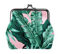 Monedero de hojas de té dibujadas a mano, 01, monedero con hebilla, bolsa de mano con hebilla, monedero de cambio de cierre floral para mujeres y niñas, Multicolor 20, Talla única, Organizador de