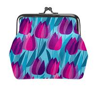 Monedero de hojas de té dibujadas a mano, 01, monedero con hebilla, bolsa de mano con hebilla, monedero de cambio de cierre floral para mujeres y niñas, Multicolor 14, Talla única, Organizador de