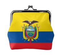 Monedero de la bandera de Ecuador. Monedero de doble cara para mujer, pequeño tarjetero de piel sintética