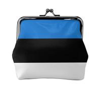 Monedero de la bandera de Estonia, monedero, lápiz labial, organizador de accesorios cosméticos, para uso diario, Black, Talla única, Bolsa para monedas