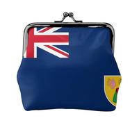 Monedero de la bandera de las Islas Turcas y Caicos. Monedero de doble cara para mujer, pequeño tarjetero de piel sintética