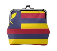 Monedero de la bandera del Reino de Hawaii. Monedero de doble cara para mujer, pequeño tarjetero de piel sintética