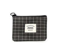 Monedero de lona para mujer, con estampado de rayas, pequeño monedero con cremallera, para tarjetas, dinero en efectivo, auriculares, llaves, conveniente y agradable
