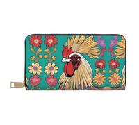 Monedero de mano con diseño de gallo florido, moderno y versátil, largo que puede contener teléfonos móviles, monedas, llaves