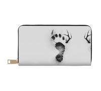 Monedero de mano con diseño de huellas de ciervo, moderno y versátil, largo que puede contener teléfonos móviles, monedas, llaves