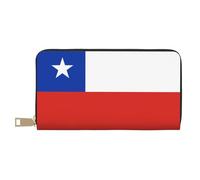 Monedero de mano con la bandera de Chile, moderno y versátil, largo que puede contener teléfonos móviles, monedas, llaves