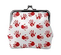 Monedero de mano sangriento, monedero con cierre de beso, monedero pequeño de piel sintética para mujer