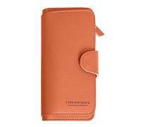 Monedero de moda con cremallera para múltiples tarjetas, carné de identidad, bolso de mano para mujer, cartera de embrague (marrón, talla única)