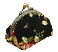 Monedero de Monedas, 5x3.5x3 Small Change Purse con Besos de Lienzo Floral de Beso Moneda Linda Moneda para Mujeres niñas para niños.