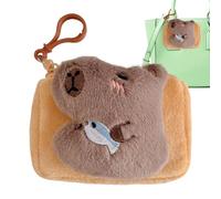Monedero de monedas, bolsa de monedas de Capybara, bonito bolso de felpa suave, bolsa de monedas pequeña con estilo animal, correa pequeña para monedas, bolso de mano para mujeres, niñas, adolescentes