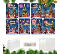Monedero de Navidad, Monedero para Tarjetas de Navidad - Portapinzas para Billetes con Decoraciones Divertidas para árbol de Navidad, 8 Piezas - Tarjetas navideñas Festivas, dispensador de