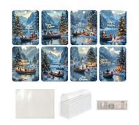 Monedero de Navidad para efectivo,Monedero de Navidad para efectivo | Muñeco de nieve 8 piezas Tarjetas de dinero Monedero | Suministros de vacaciones Lindos, Adornos de Navidad en efectivo para, ,