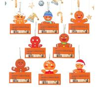 Monedero de Navidad, soporte de Navidad, 8 monederos de madera, para tarjetas, decoración colgante para árbol de Navidad, adornos divertidos