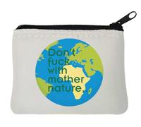Monedero de neopreno con eslogan de la madre naturaleza, 10 x 11 cm, color blanco, White, Talla única