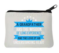 Monedero de neopreno con texto en inglés "A Grandfather has The wisdom of long experience", 10 x 11 cm, color blanco, White, Talla única