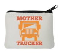 Monedero de neopreno con texto en inglés "Mother Trucker Mother F*cker", 10 x 11 cm, color blanco, White, Talla única