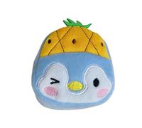 Monedero de peluche con diseño de pingüino, bolsa de almacenamiento de frutas creativas, con colgante, Amarillo, 1.0*1.0*1.0