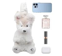 Monedero De Peluche - Linda Mochila Para Cachorros De Peluche, Juguete Schnauzer De Pelo Largo, Adorable De Viaje De Felpa | Monedero Estético Para Cachorros, Suave Y Liso Con Cremallera, Para N