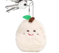 Monedero de peluche pera,Bolsa de peluche de fruta,Bolsa de dinero en forma de pera blanca - Colgante de bolsa de felpa pera de moda, pequeña cartera flexible multifuncional para ca, Atributo único,