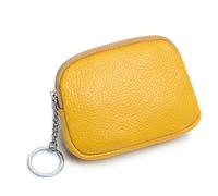 Monedero de piel auténtica, mini soporte para cambio de turno, cartera portátil para hombres y mujeres, bolsa de llaves aplicable a tarjetas de crédito, billetes doblados, llaves, auriculares, lápiz