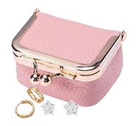 Monedero de piel auténtica para mujer, bolsa de joyería de moda, de piel auténtica, monedero, llavero, monedero, monedero, con cierre de beso para mujer, Pink, Refer to description, Unisex