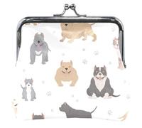 Monedero de piel con bonito diseño de perro matón americano, pequeño monedero para monedas, Lindos perros matones americanos, Classic