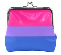 Monedero de piel con diseño de animales para mujeres y niñas, con cierre de beso, movimiento de lona bisexual Lgbt plano, cartera para tarjetas, movimiento de lona bisexual, clásico, Movimiento de