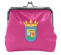 Monedero de piel con diseño de bandera de la provincia de Álava para mujeres y niñas, con hebilla, cierre de beso, monedero para monedas