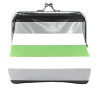 Monedero de piel con diseño de bandera del orgullo de agender personalizado para mujer, bonito bolso de cambio pequeño para niñas, Identidad sexual con bandera del orgullo del agenda, Classic