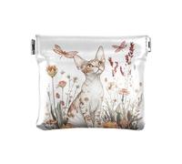 Monedero de piel con diseño de panda turquesa para mujer, monedero único, mini monedero, bolsillo para monedas para niñas y mujeres, Cornish Rex Cats White, 1 size, Moderno