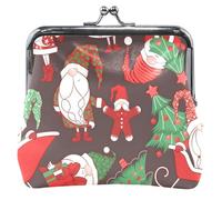Monedero de piel con diseño de Papá Noel de Navidad, color rojo, con hebilla, pequeño monedero para niñas, Papá Noel rojo, OneSize