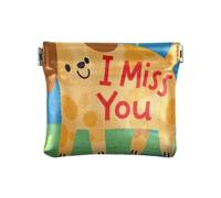 Monedero de piel con diseño de perro marrón con texto en inglés "I Miss You", organizador único de llaves para mujer, viaje, Lindo perro marrón con texto en inglés "I Miss You", 1 size, Arte impreso
