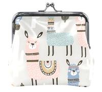 Monedero de piel floral para mujer, diseño de lama cactus con diseño de lama cactus - Beige, Lama Cactus Beige, Clásico, Lama Cactus Beige, Clásico