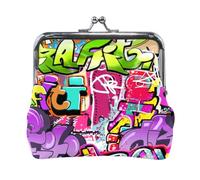 Monedero de Piel GraffBlast para Mujer, Compacto, con Cierre de Seguridad, pequeño, Vintage, para Tarjetas, Elegante, para Viaje, con Estilo.