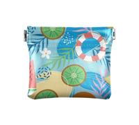 Monedero de piel para mujer, color azul, para verano, vacaciones, fiesta, monedero, práctico, accesorios de viaje para niñas y mujeres, Azul Summer Seaside Vacation Party, 1 size