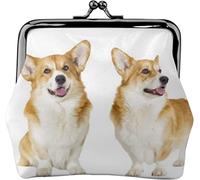 Monedero de piel para mujer, diseño de grupo de perros sobre fondo blanco, pequeño bolso de cambio con cierre de beso y hebilla, regalo para niña, Como se muestra en la imagen, Talla única,