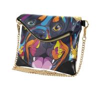 Monedero de piel para mujer, estilo informal, para mujer, divertido y divertido encuentro de gnomos Rottweiler en bosques de hongos