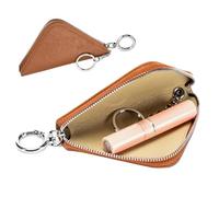 Monedero de piel, pequeño monedero de piel, bolso llavero de piel triangular, bolsa de pañales multifuncional, bolsa de almacenamiento de monedas para mujeres, niñas y adultos, Color mezclado., Se