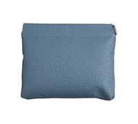 Monedero de piel sintética con cierre superior de resorte de metal para un fácil acceso, monederos pequeños, tarjetero, cartera compacta para dinero, Blue, As shown in the figure