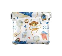 Monedero de piel sintética con diseño de caricaturas, color blanco, accesorios de viaje para mujer, Cartoon White Pirate Kingdom, 1 size