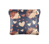 Monedero de piel sintética con diseño de erizo y amor, para mujeres, niñas y hombres