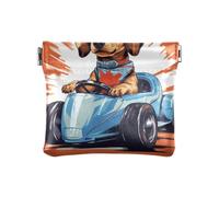 Monedero de piel sintética con diseño de perro de dibujos animados con lentes para conducir, monedero para mujeres, niñas y hombres