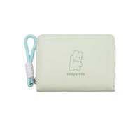 Monedero de piel sintética de gran capacidad, monedero pequeño de moda, tarjetero corto, cartera con diseño de gatos, gran capacidad, piel sintética, para gatos pequeños, verde claro, Mass Beauty