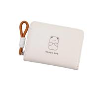 Monedero de piel sintética de gran capacidad, monedero pequeño de moda, tarjetero corto, cartera con diseño de gatos, gran capacidad, piel sintética, para gatos pequeños, White, Mass Beauty