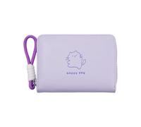 Monedero de piel sintética de gran capacidad, monedero pequeño de moda, tarjetero corto, cartera con diseño de gatos, gran capacidad, piel sintética, para gatos pequeños, morado claro, Mass Beauty