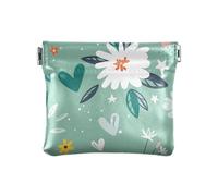 Monedero de piel sintética para mujer, diseño botánico de flores, plantas, viajes, maquillaje, etc, Plantas de flores de jardín botánicas, 1 Size, Accesorio de viaje