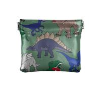 Monedero de piel sintética para mujer, impermeable, mini bolsa de maquillaje para mujer, patrón de dinosaurios, color verde, Varios colores, 1 size, Moderno / Equipada